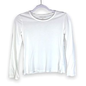 Copper Key White Basic Long Sleeve Top | Girls Youth Medium
